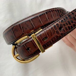 Lauren Ralph Lauren Reversible Croc-Embossed Belt